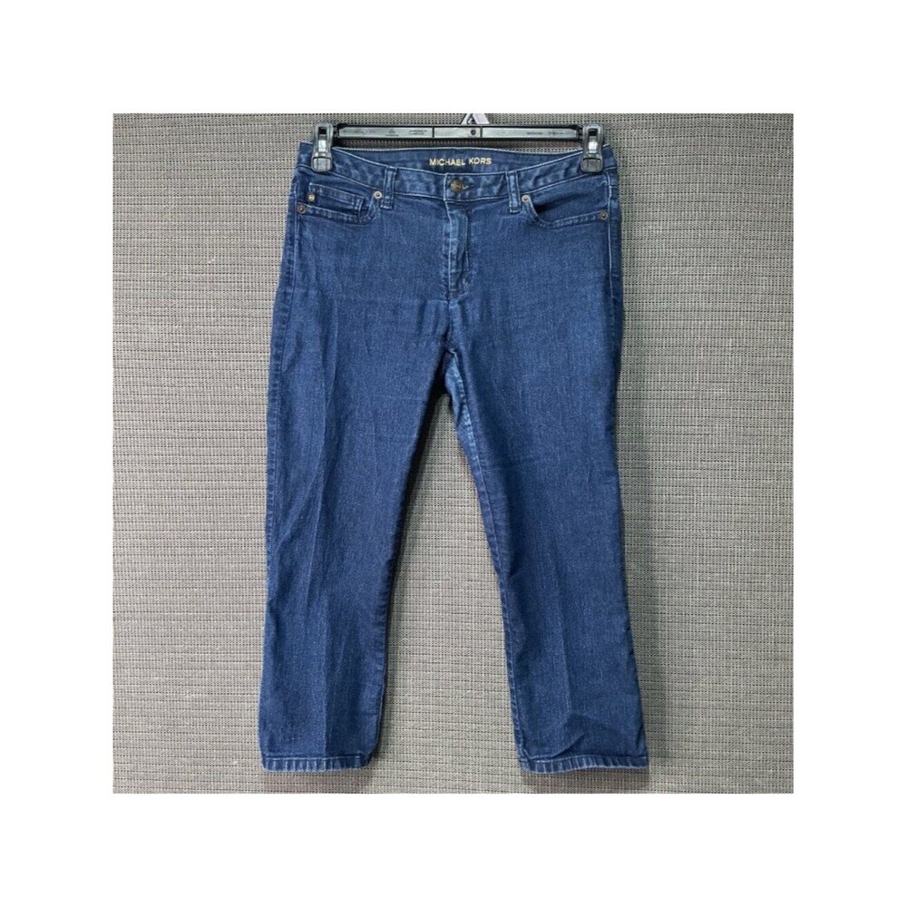 Michael Kors Women's Blue Denim Jeans Size 6 Straight Leg Cotton-Blend